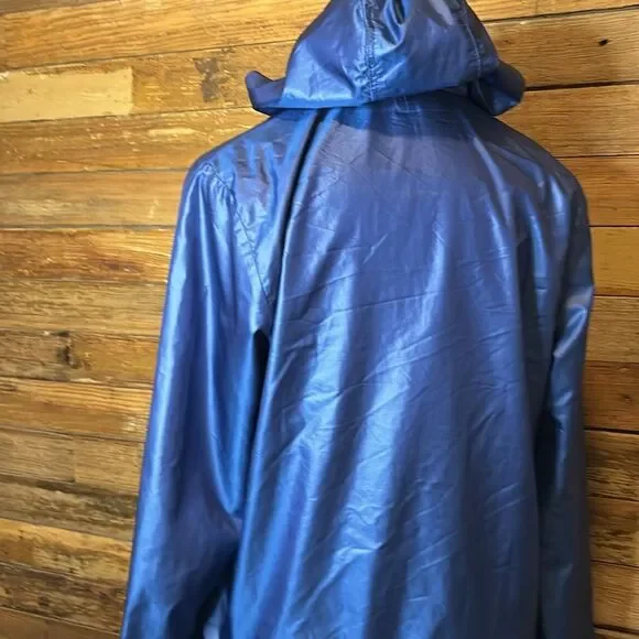 Adidas women’s blue hooded windbreaker large - Picture 7 of 9